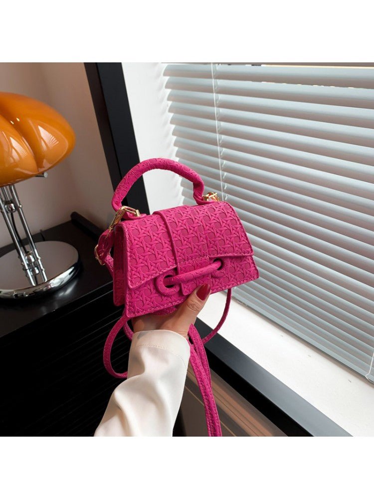 Chic Textured Mini Top Handle Crossbody Bag - Taydiane