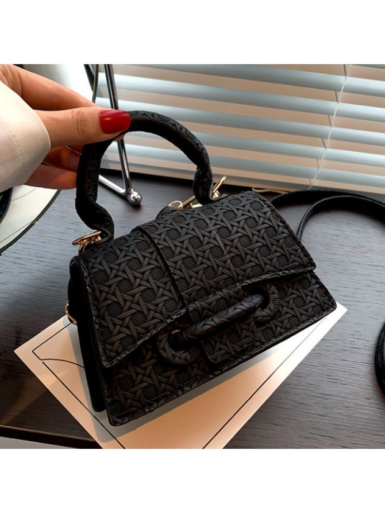 Chic Textured Mini Top Handle Crossbody Bag - Taydiane