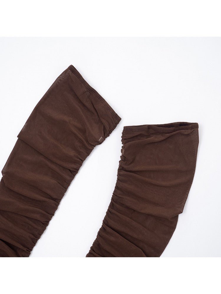 Chocolate Wrap Cropped Mesh Set - TayDiane