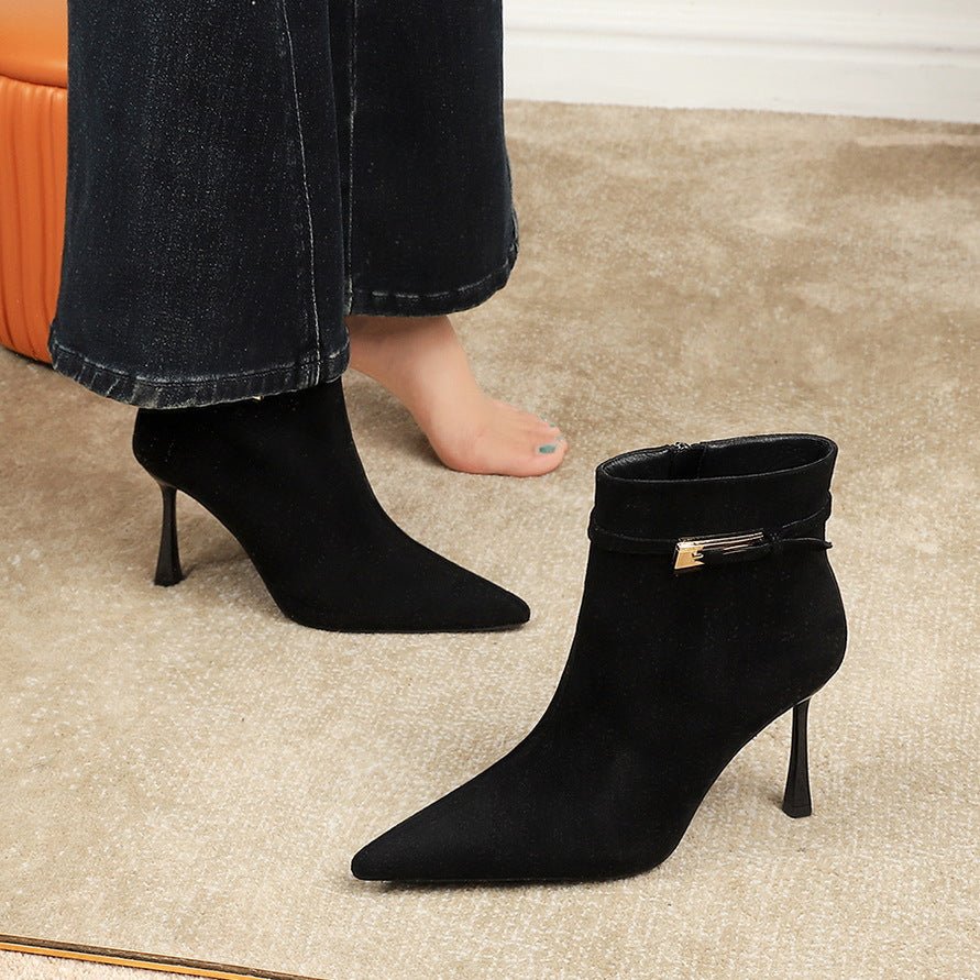 City Nights Pointed Toe Ankle Boots - TayDiane