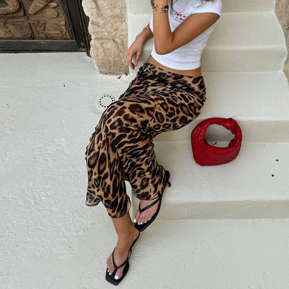 Classic Leopard Print Maxi Skirt - TayDiane