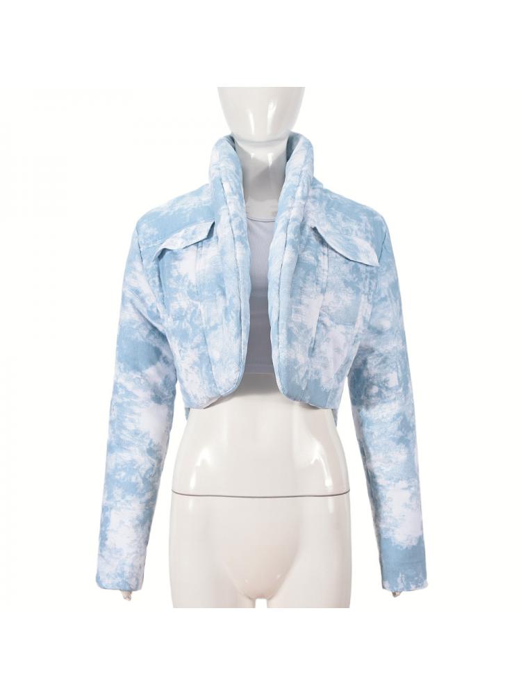 Cloud Blue Winter Puffer Jacket - TayDiane