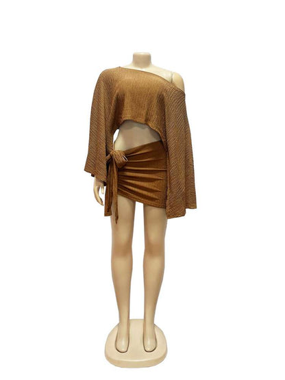 Coastal Muse Draped Skirt Set - Taydiane