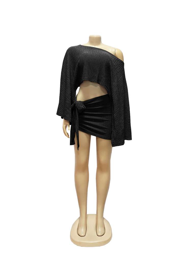 Coastal Muse Draped Skirt Set - Taydiane