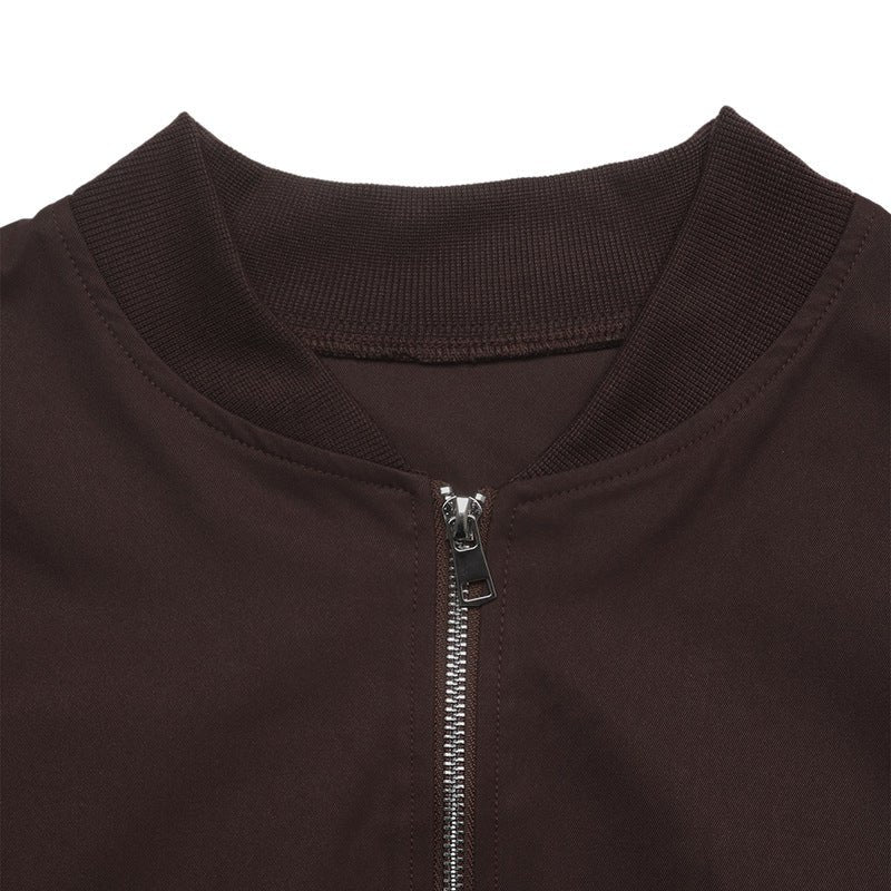 Coffee Brown Bomber Jacket - Taydiane