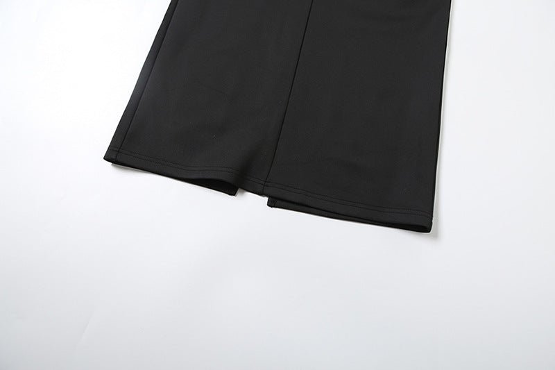 Collared Slim Fit Long Sleeve Dress with Waist Tie - TayDiane
