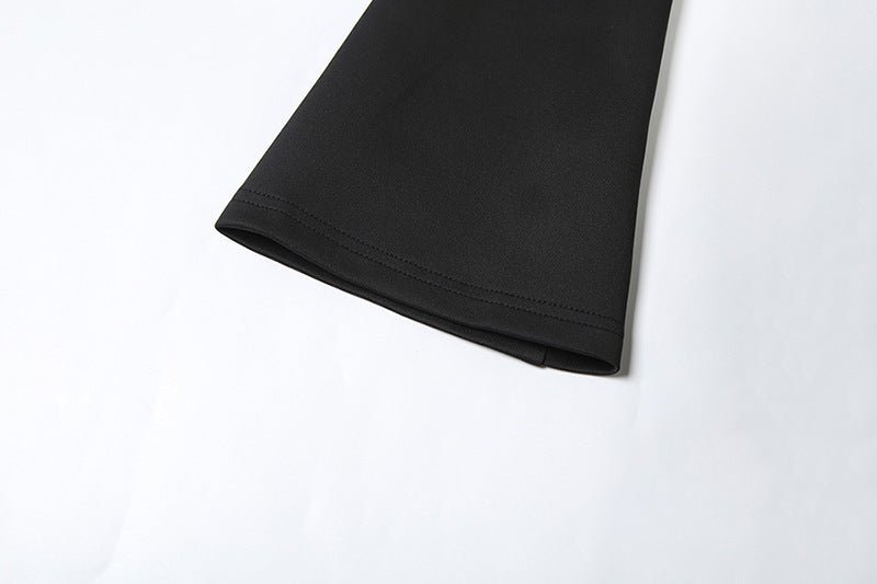 Collared Slim Fit Long Sleeve Dress with Waist Tie - TayDiane