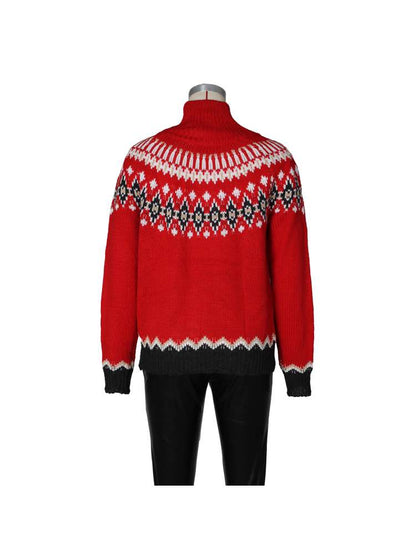 Colorblock High - Neck Winter Knit Sweater - TayDiane