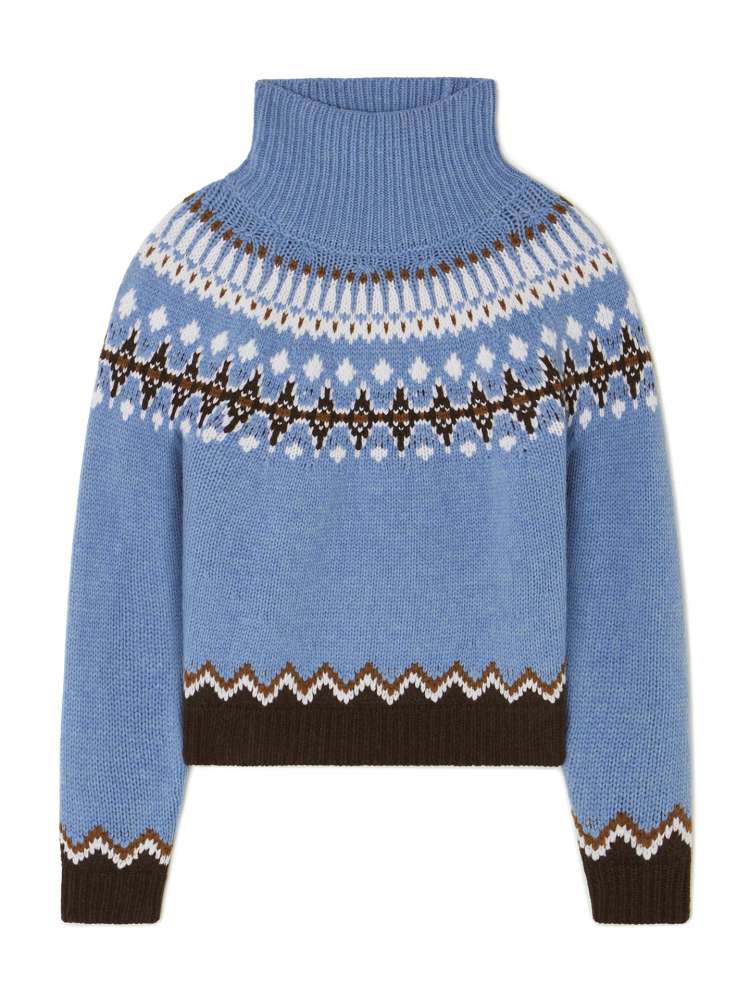 Colorblock High - Neck Winter Knit Sweater - TayDiane