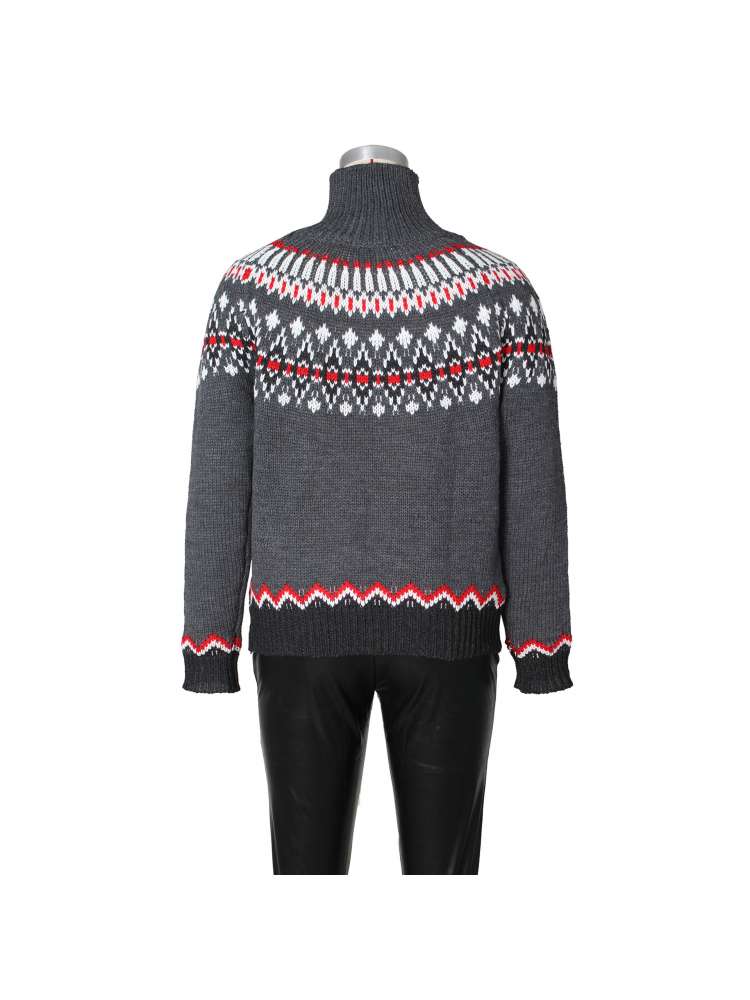 Colorblock High - Neck Winter Knit Sweater - TayDiane