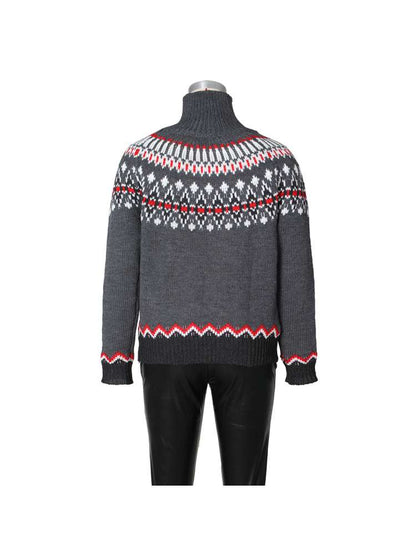 Colorblock High - Neck Winter Knit Sweater - TayDiane