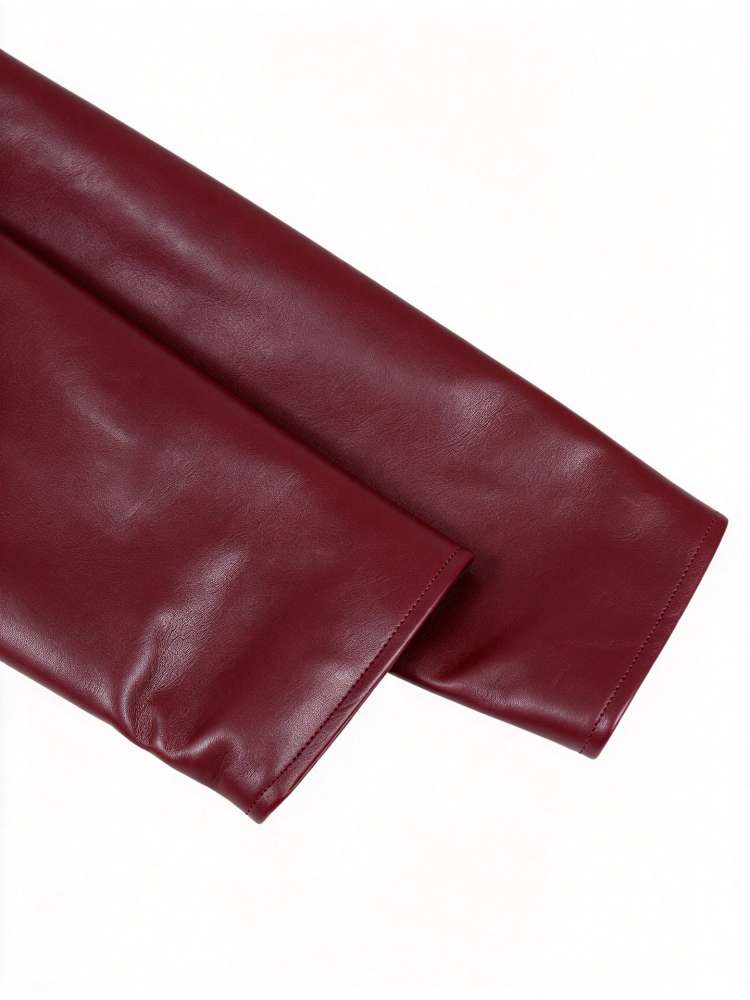 Command Attention Cropped Faux Leather Jacket - Taydiane