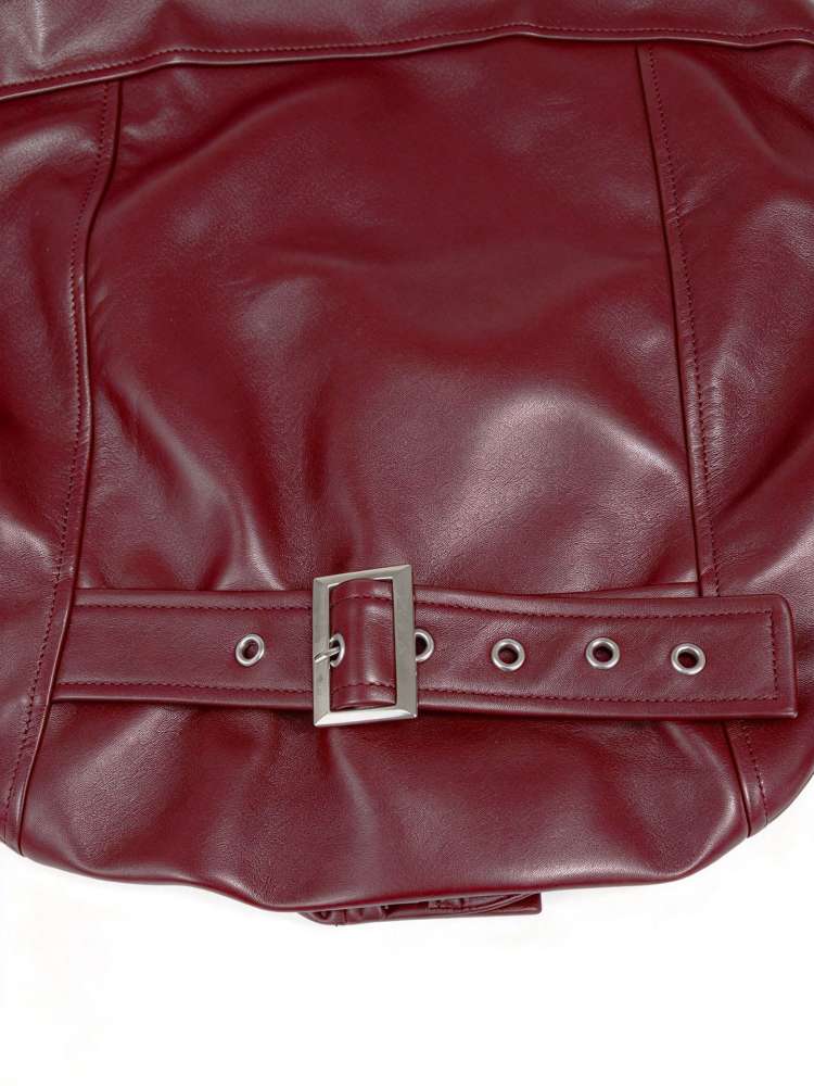 Command Attention Cropped Faux Leather Jacket - Taydiane