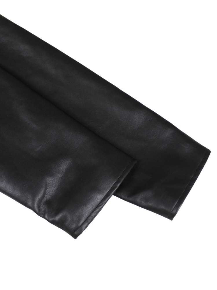 Command Attention Cropped Faux Leather Jacket - Taydiane