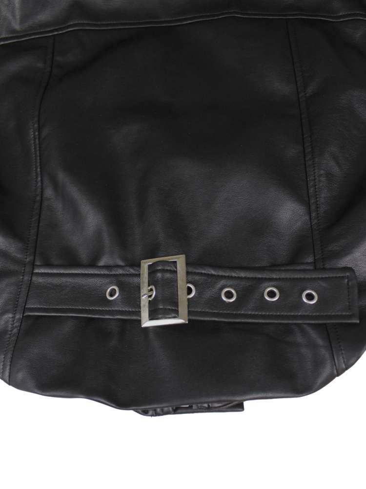Command Attention Cropped Faux Leather Jacket - Taydiane