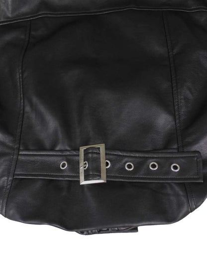Command Attention Cropped Faux Leather Jacket - Taydiane