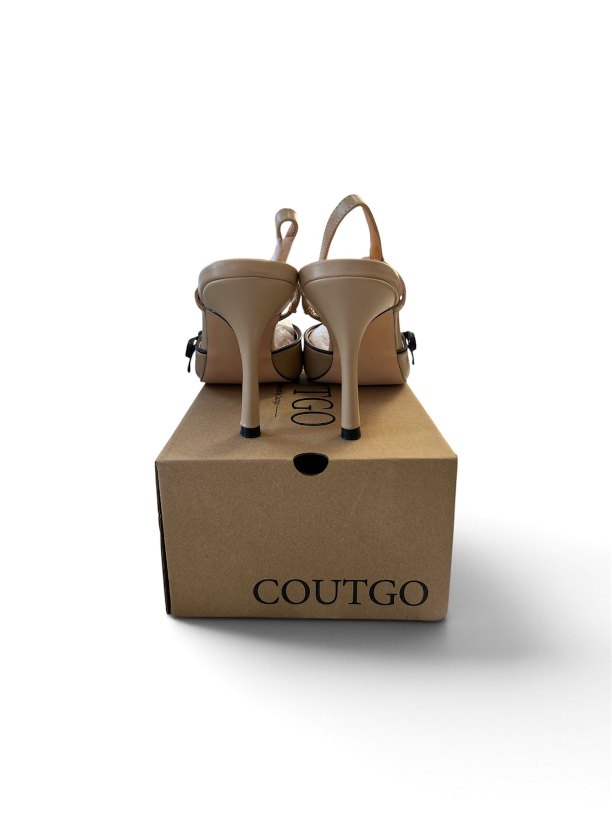 Coutgo Bow Detail Cap-Toe Slingback Pumps - Taydiane