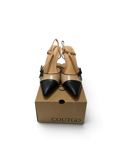 Coutgo Bow Detail Cap-Toe Slingback Pumps - Taydiane