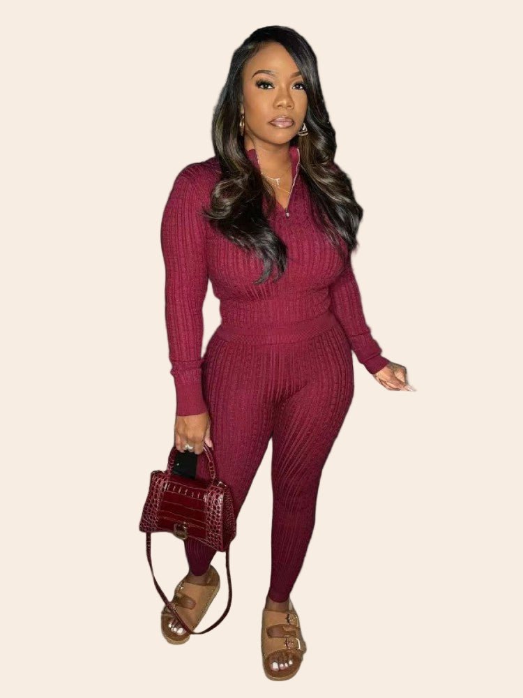 Cozy Chic Knitted Sweater Set - TayDiane