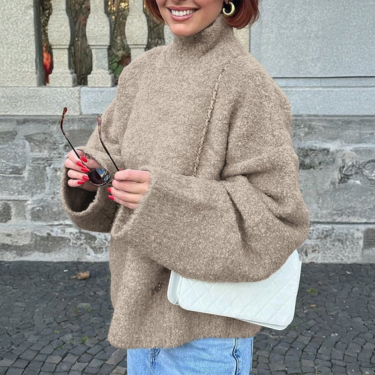 Cozy Oversized Turtleneck Sweater - TayDiane