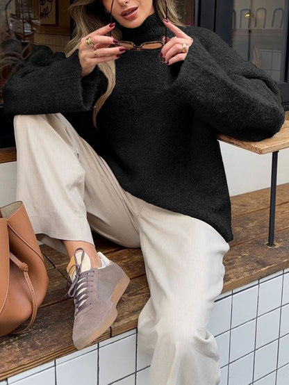 Cozy Oversized Turtleneck Sweater - TayDiane