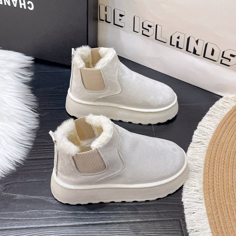 Cozy Suede Ankle Boots with Plush Lining - TayDiane