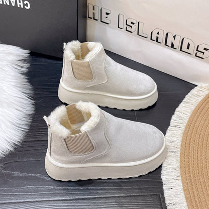 Cozy Suede Ankle Boots with Plush Lining - TayDiane