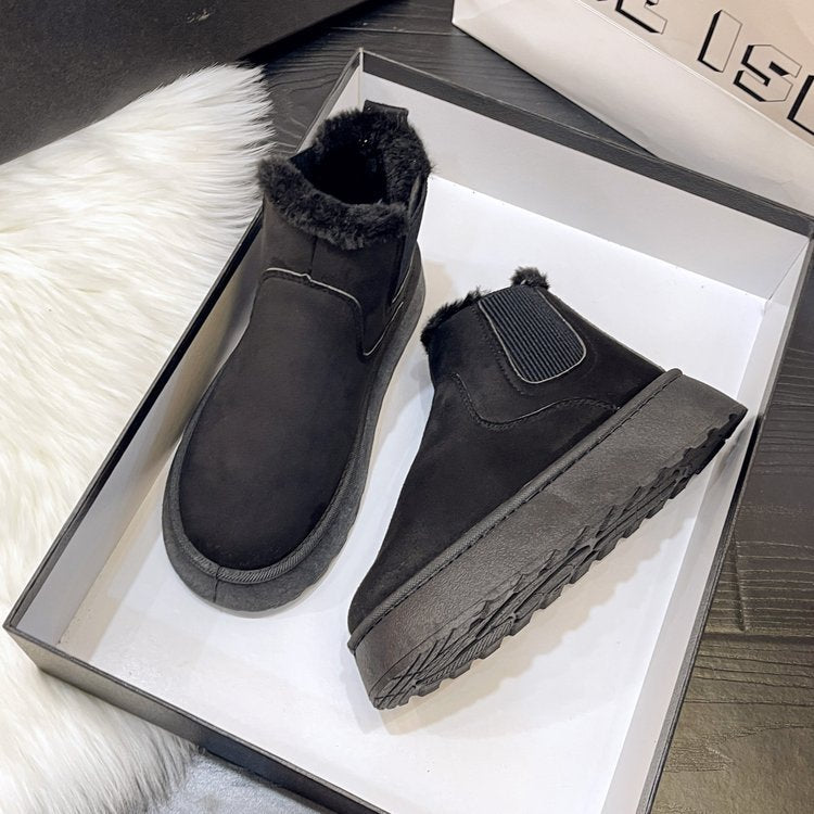 Cozy Suede Ankle Boots with Plush Lining - TayDiane