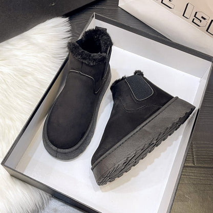 Cozy Suede Ankle Boots with Plush Lining - TayDiane