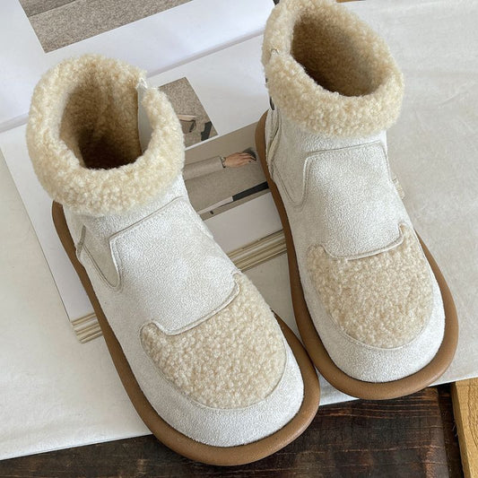 Cream Shearling - Lined Cozy Winter Boots - TayDiane