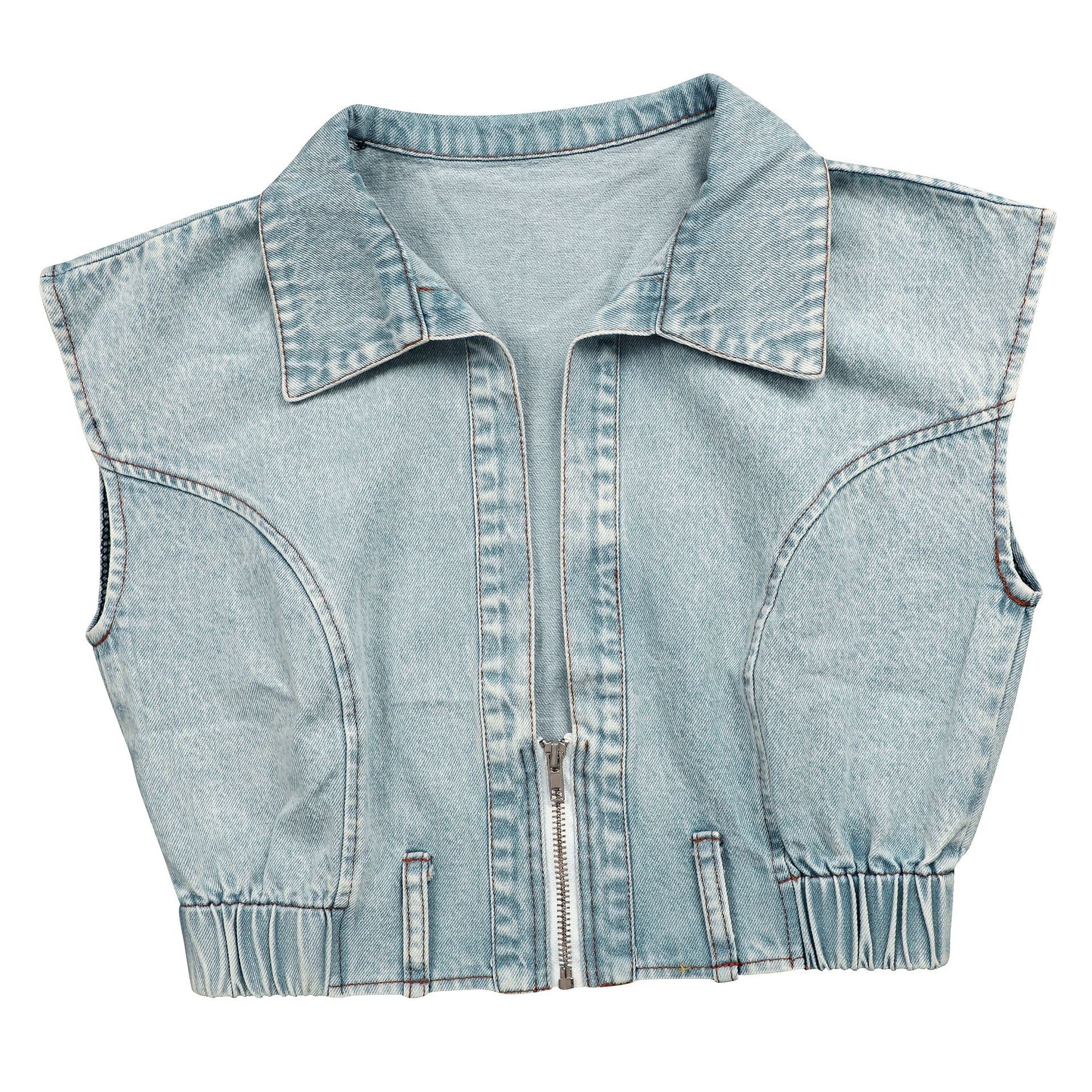 Crop Top and Pants Denim Set - TayDiane