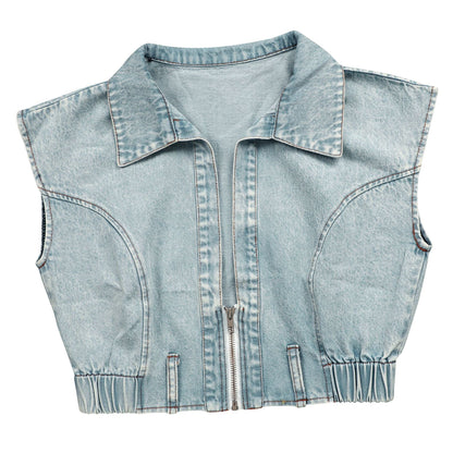 Crop Top and Pants Denim Set - TayDiane