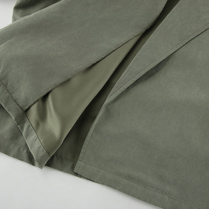 Cropped Autumn Trench Coat with Tie Detail - TayDiane