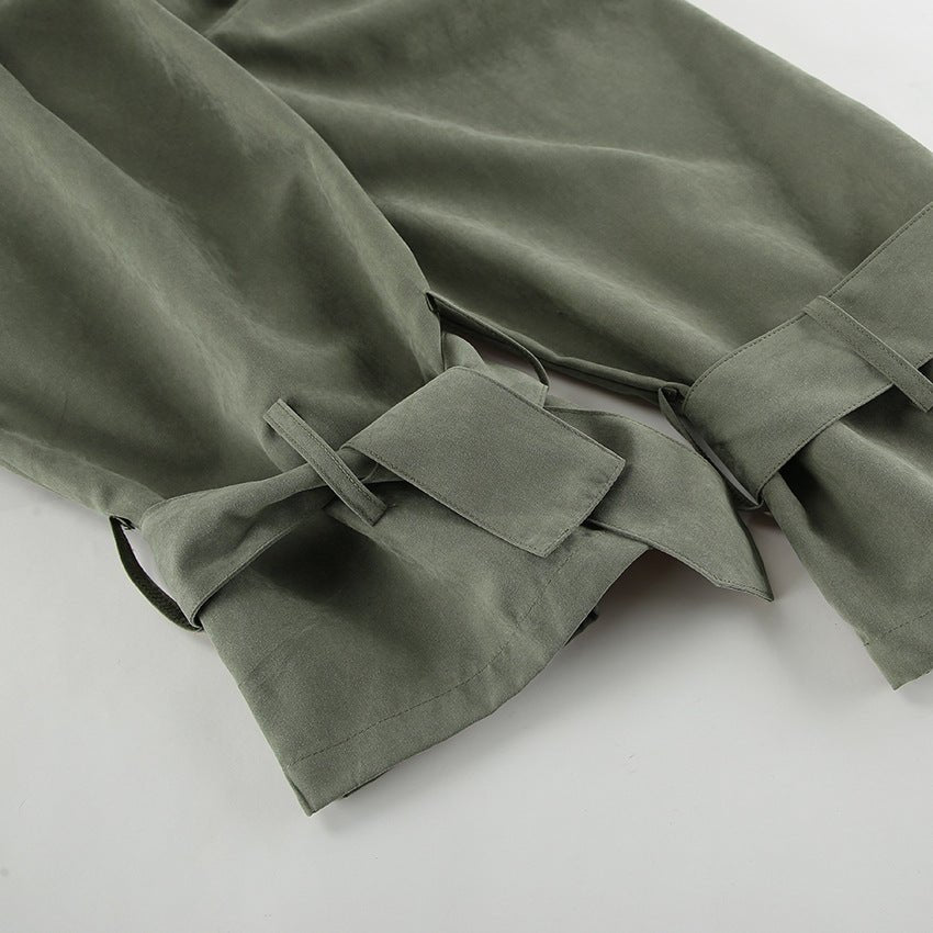 Cropped Autumn Trench Coat with Tie Detail - TayDiane