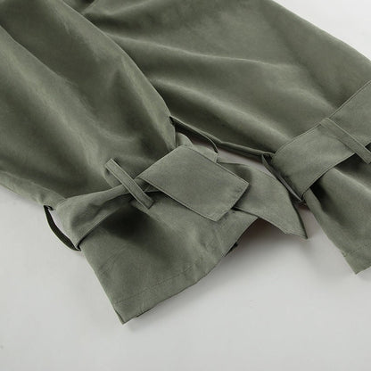 Cropped Autumn Trench Coat with Tie Detail - TayDiane