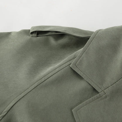 Cropped Autumn Trench Coat with Tie Detail - TayDiane
