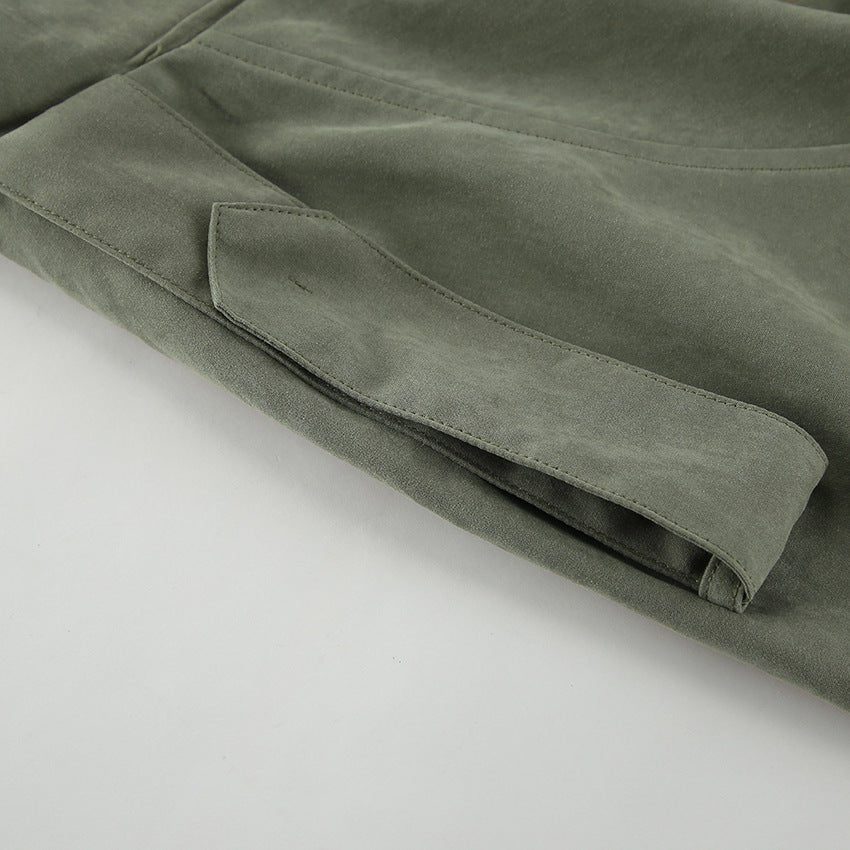 Cropped Autumn Trench Coat with Tie Detail - TayDiane