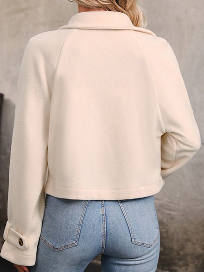 Cropped Solid Color Jacket - TayDiane