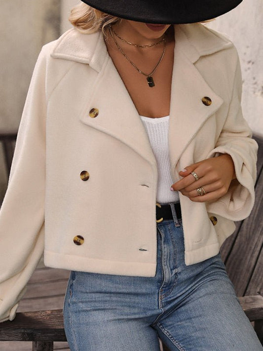 Cropped Solid Color Jacket - TayDiane