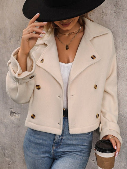 Cropped Solid Color Jacket - TayDiane