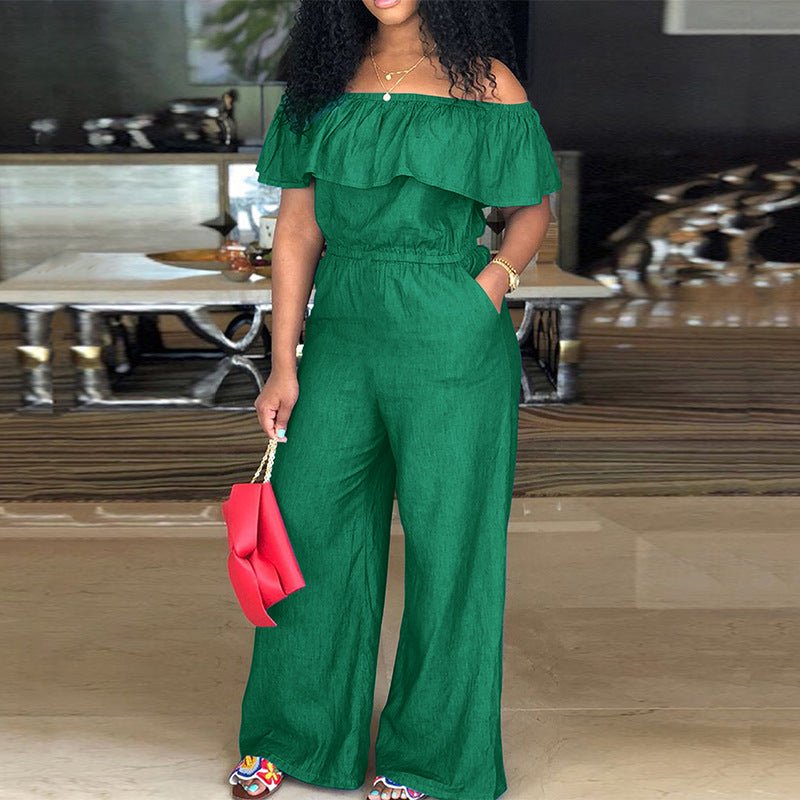 Curvy Off the Shoulder Jumpsuit - TayDiane