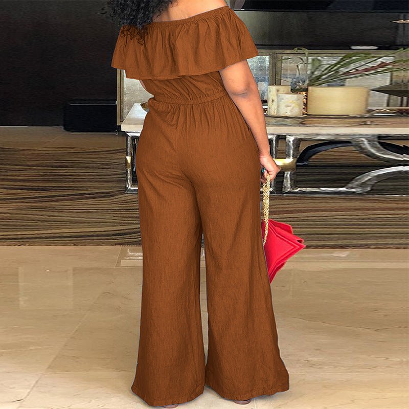 Curvy Off the Shoulder Jumpsuit - TayDiane