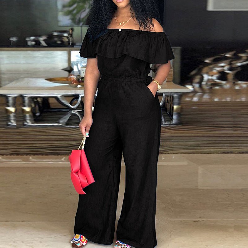 Curvy Off the Shoulder Jumpsuit - TayDiane