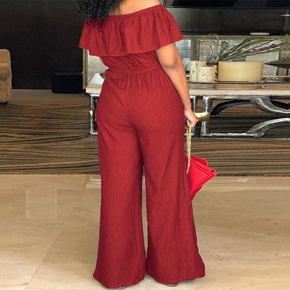 Curvy Off the Shoulder Jumpsuit - TayDiane