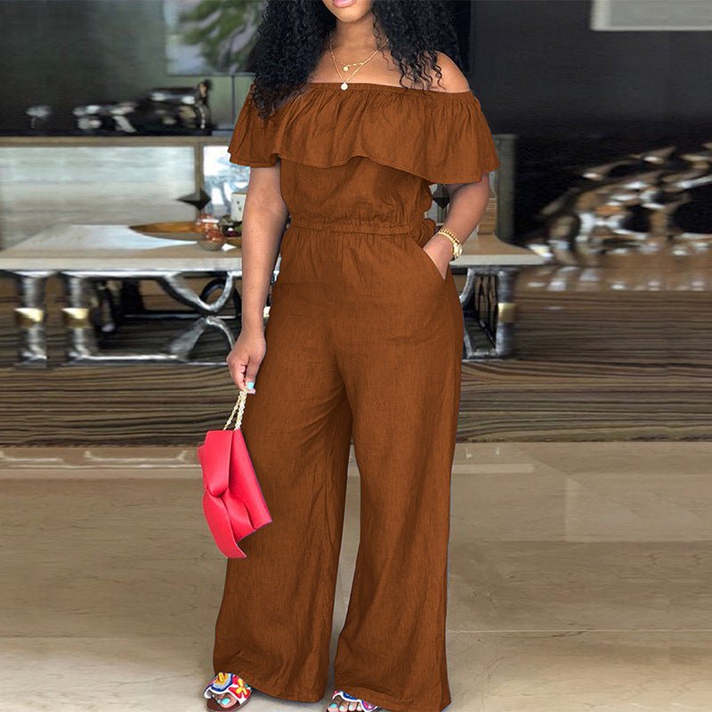Curvy Off the Shoulder Jumpsuit - TayDiane