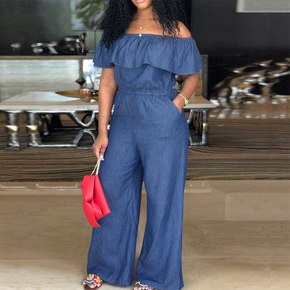 Curvy Off the Shoulder Jumpsuit - TayDiane