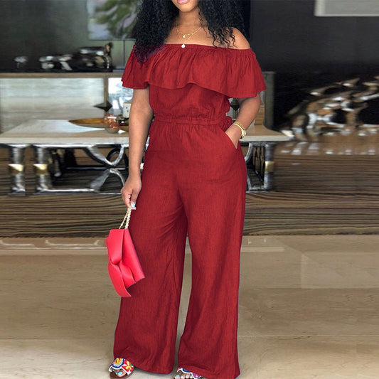 Curvy Off the Shoulder Jumpsuit - TayDiane