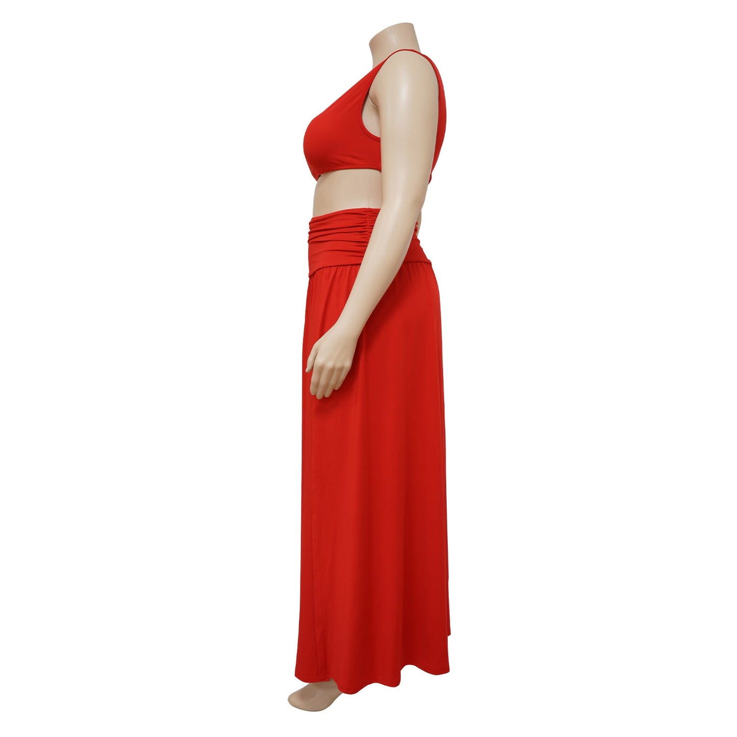 Curvy One - Shoulder Elegance Skirt Set - Taydiane