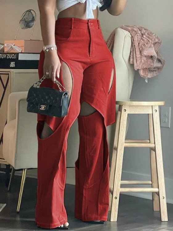 Cutout High - Waist Flare Plants - TayDiane