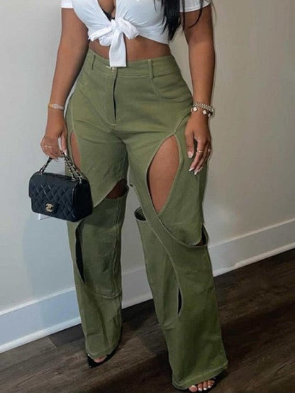Cutout High - Waist Flare Plants - TayDiane